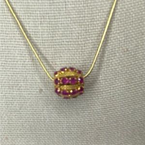 Burmese Ruby pendant in 18 k solid gold and 18 inches 14k solid gold chain